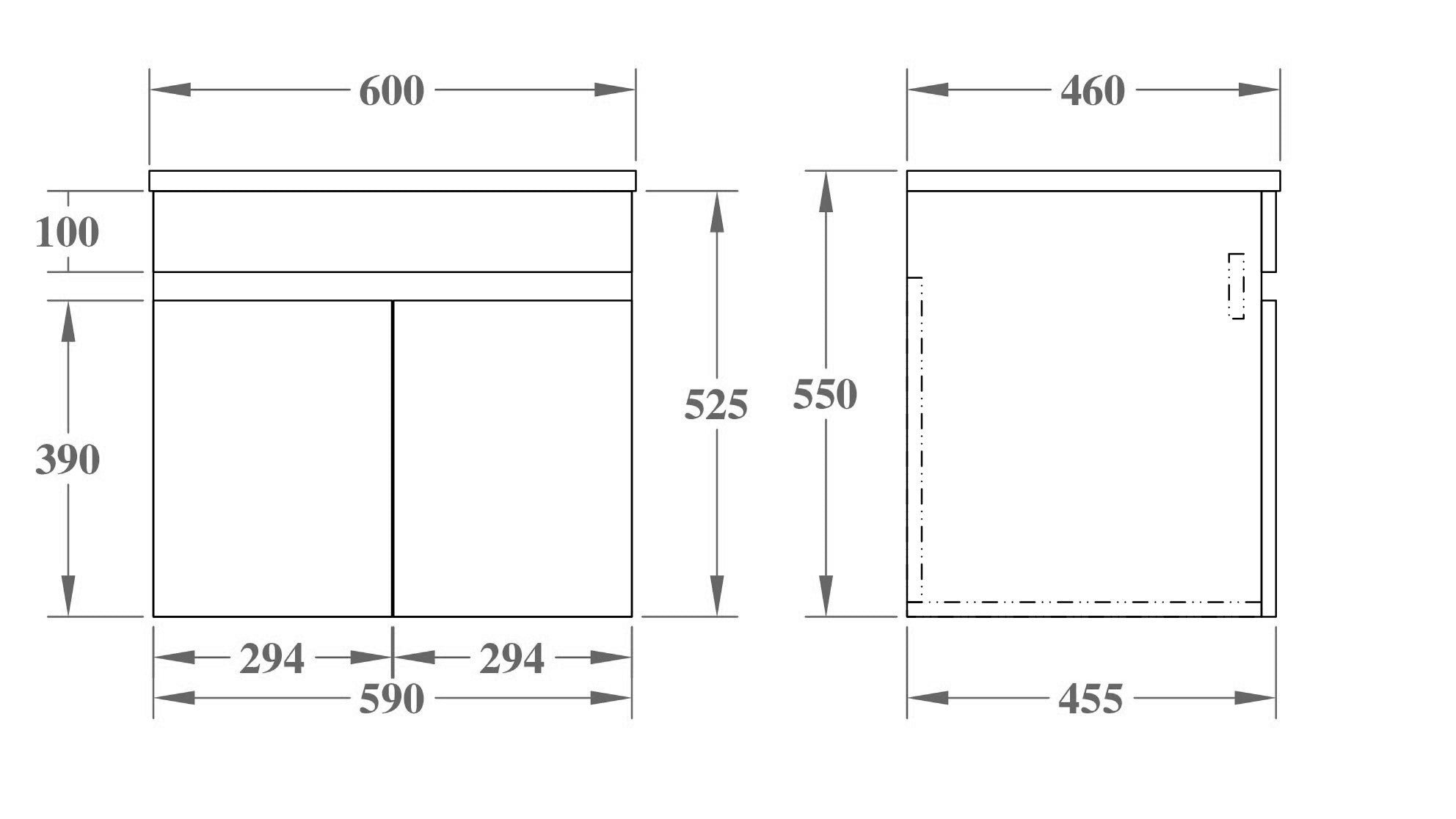Hot Sale! EVIE 600mm PVC Wall - Mounted Bathroom Vanity for a Modern Look