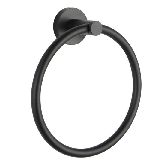 Hot Sale! Pentro Round Wall - Mounted Hand Towel Ring in Matte Black