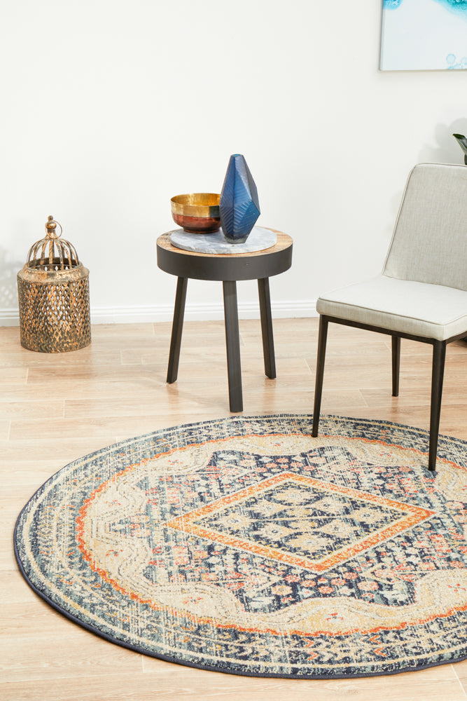 Hot Deal! Legacy Navy Round Rug 863