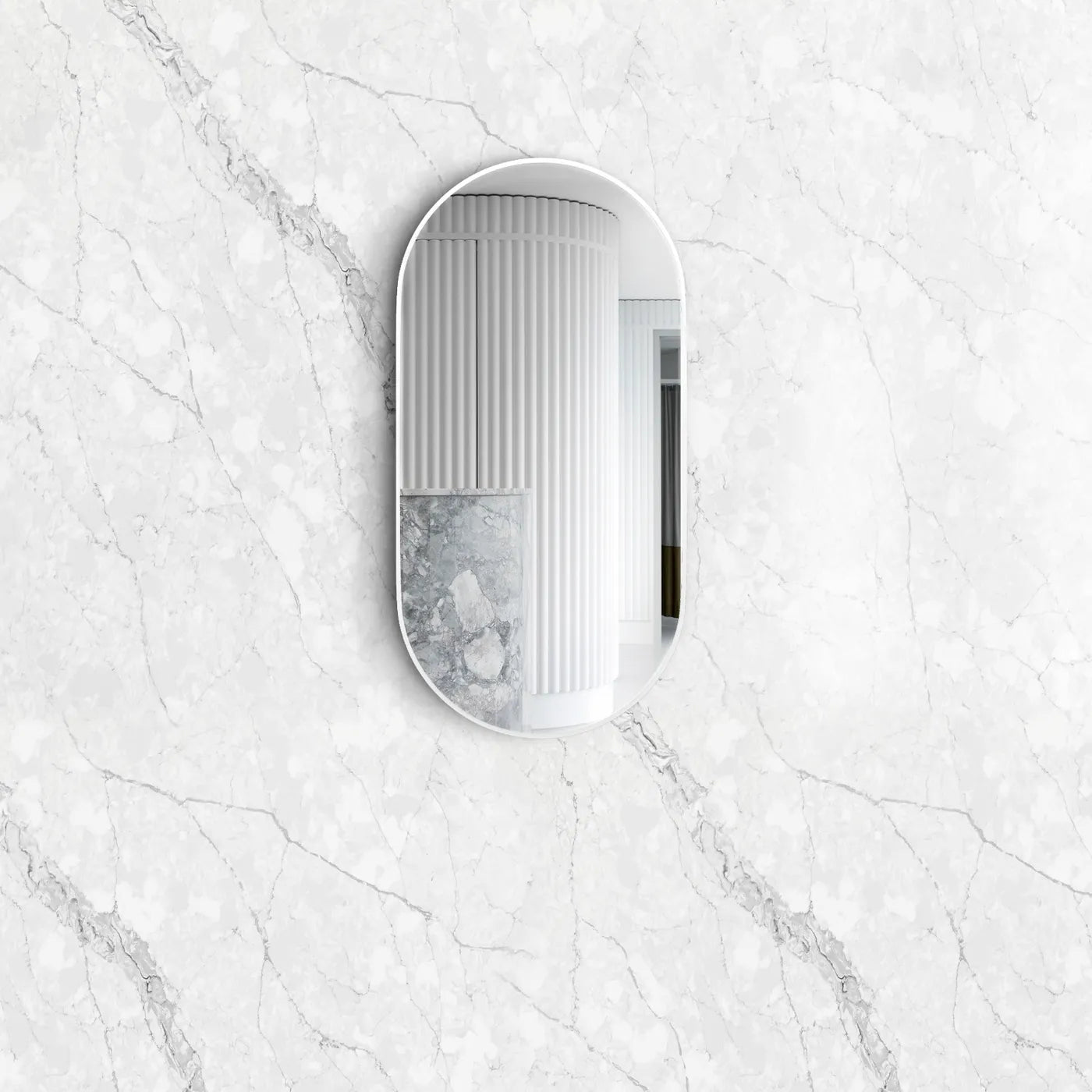 Hot Sale! Oval Framed Matte White NOOSA Mirror in 1200mm and 900mm Sizes