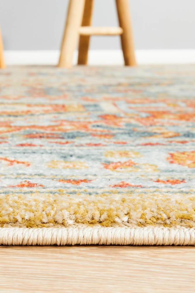 Legacy Blue Power - Loomed Polypropylene Rug with Floral Design