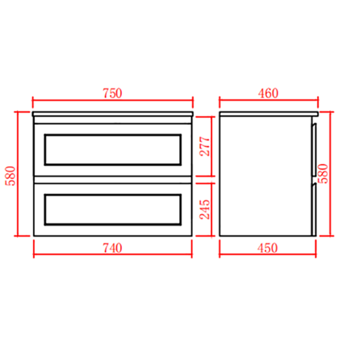 750mm Fremantle Wall - Hung PVC Vanity Cabinet in Matte Grey - Premium Quality!
