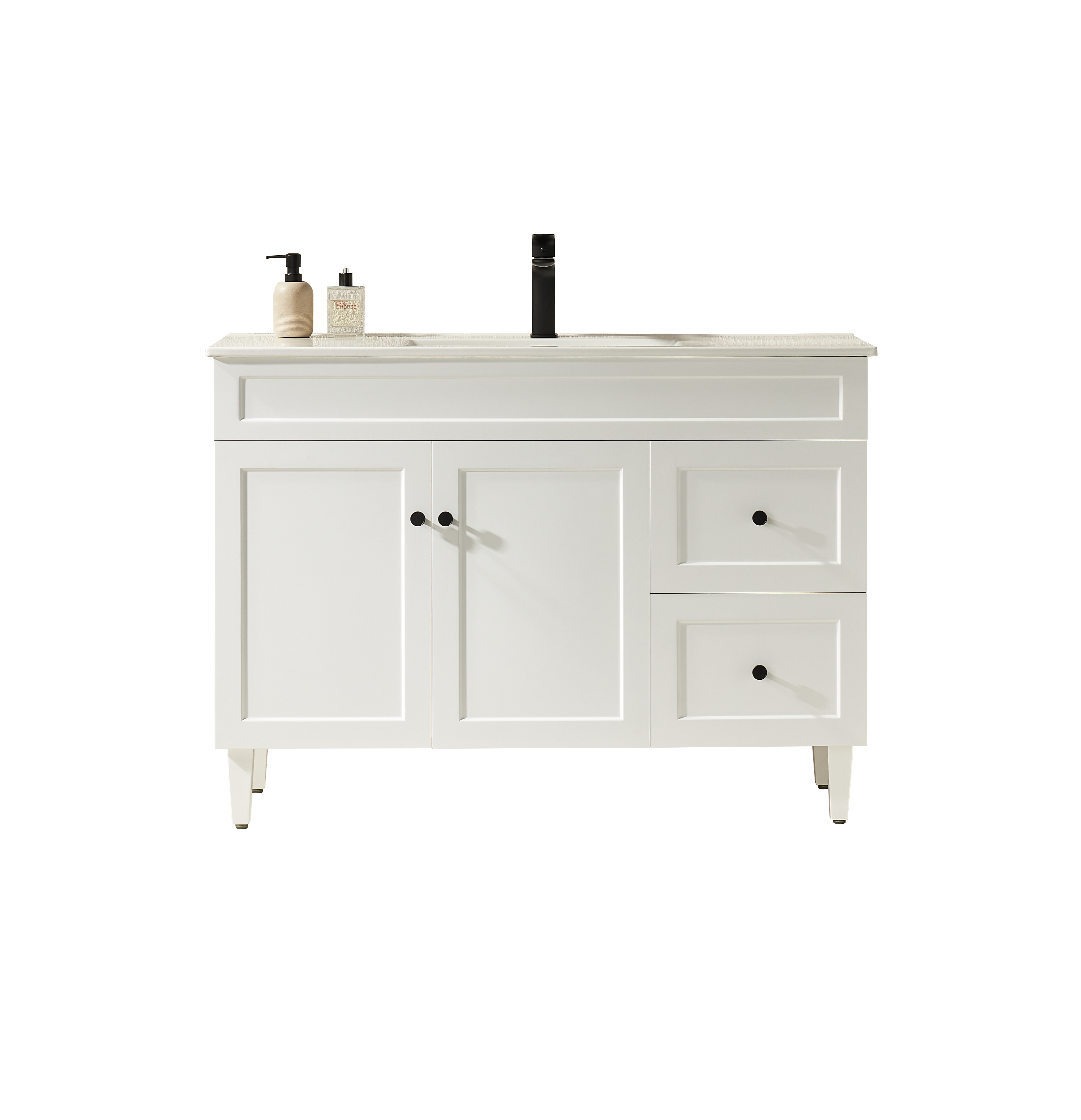 1200mm Matte White Single Bowl Harrington PVC Floor Cabinet Vanity