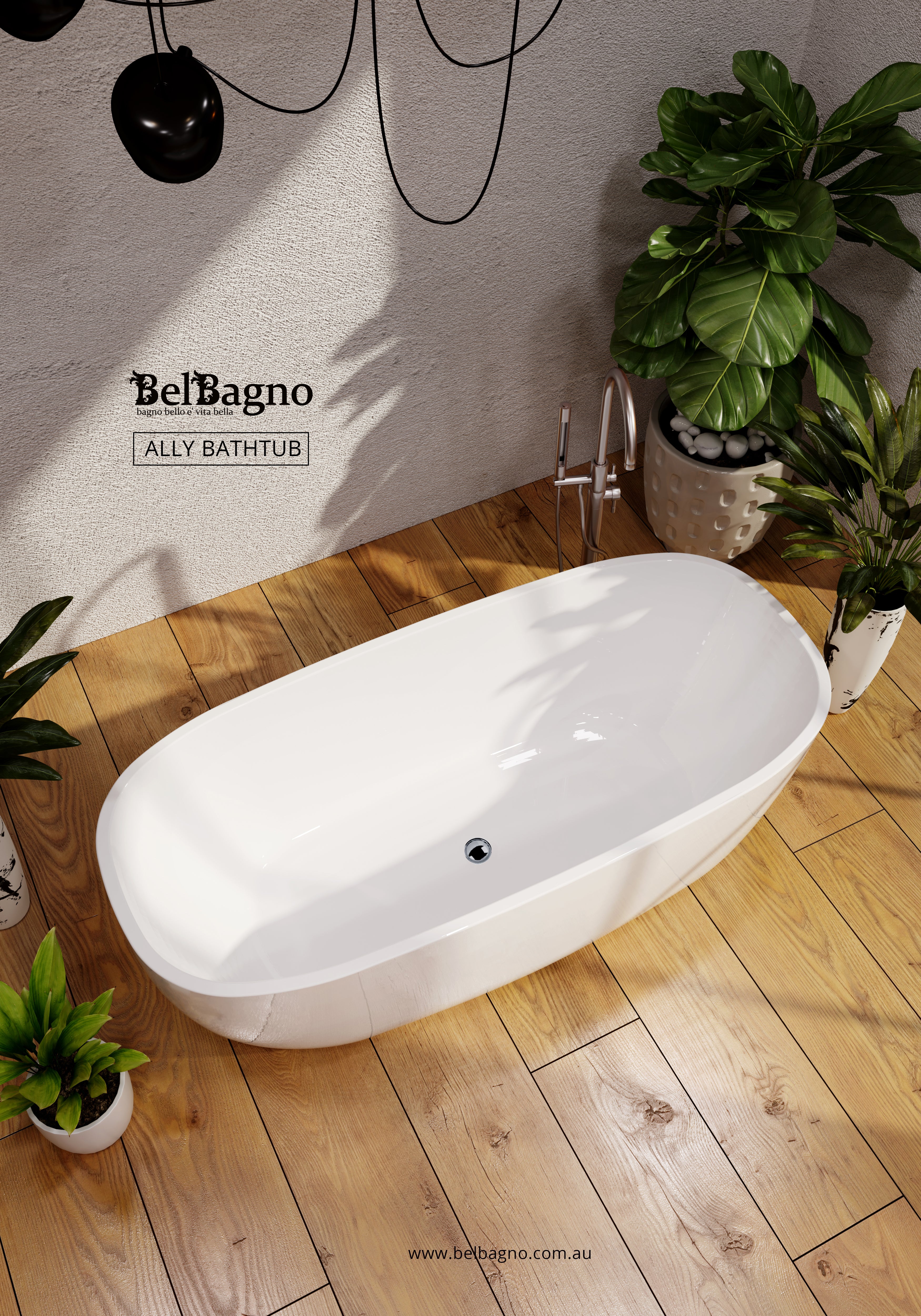 ALLY Freestanding Acrylic Bathtub - 1500mm or 1700mm Size, High - Quality for Your Bathroom