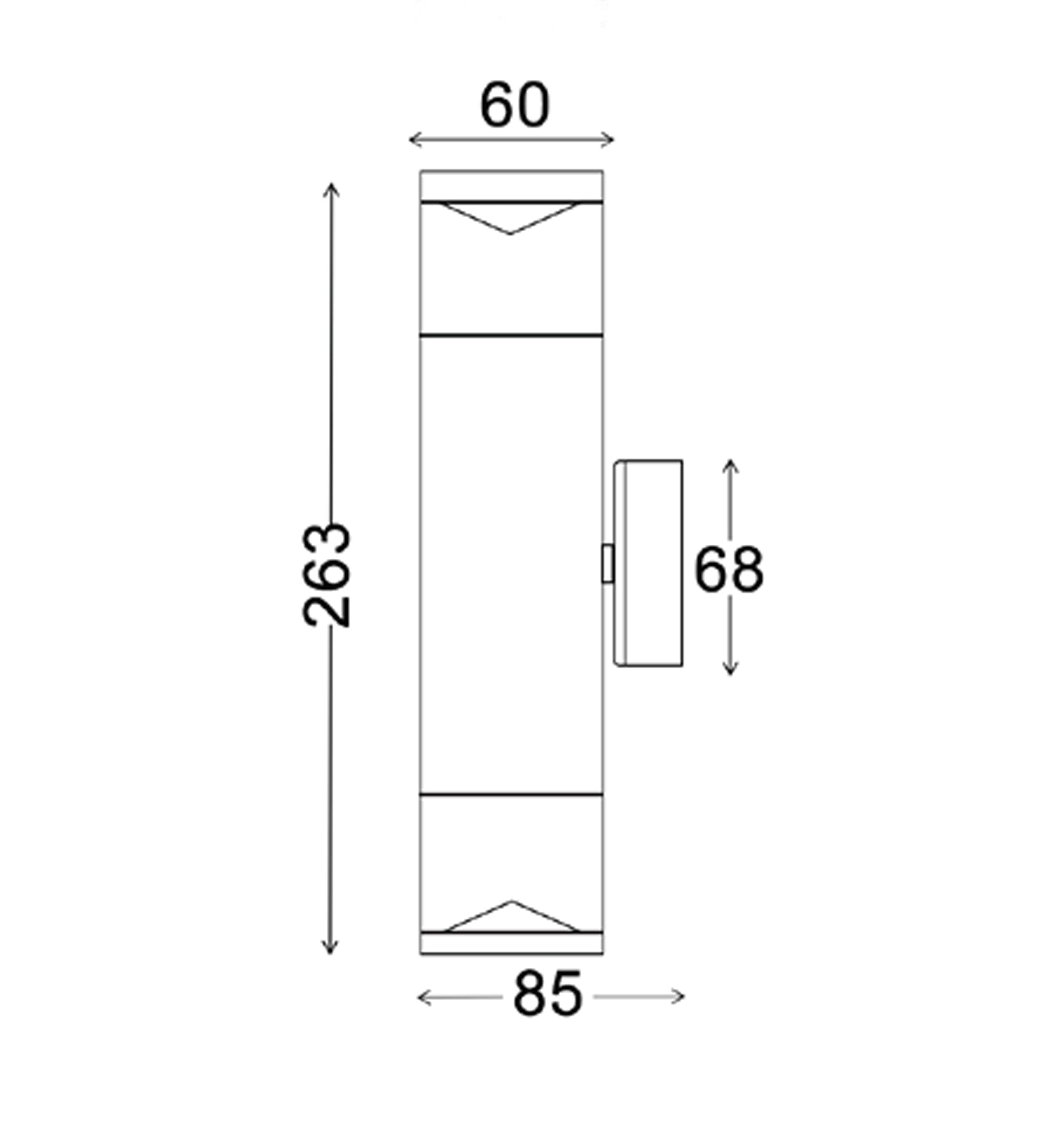 Hot Deal: Black GU10 Exterior Wall Pillar Light with IP65 Rating