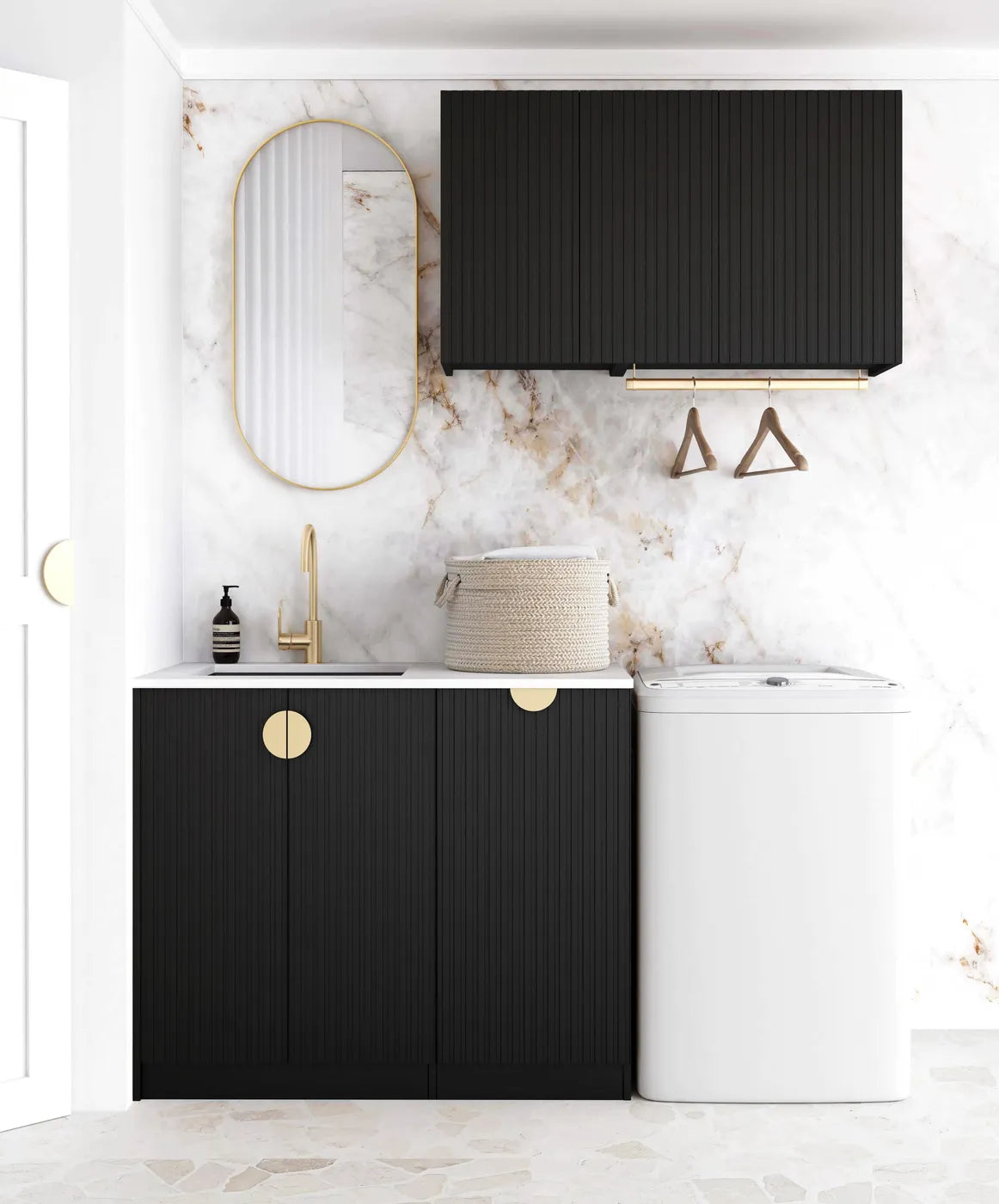 Hot Deal! Marlo Black Laundry Set 1715x600x2100 (Style A)