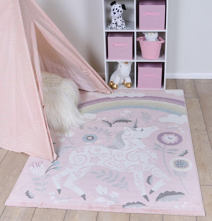 Hot Sale! Nova Pink Unicorn Kids Floor Rug for Bedroom Decoration