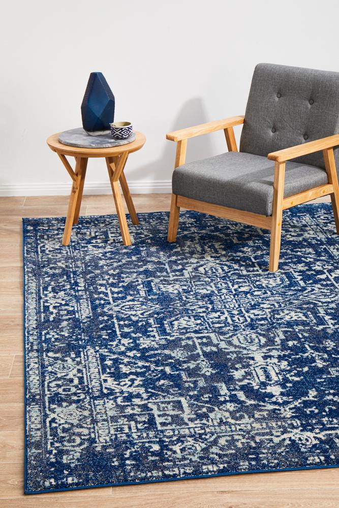 Hot! Evoke Navy Transitional Contrast Rug