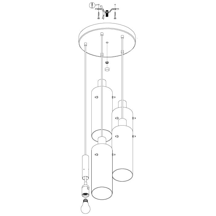 MONTEFINO Black Steel & Clear Glass Pendant Light - Exclusive Offer