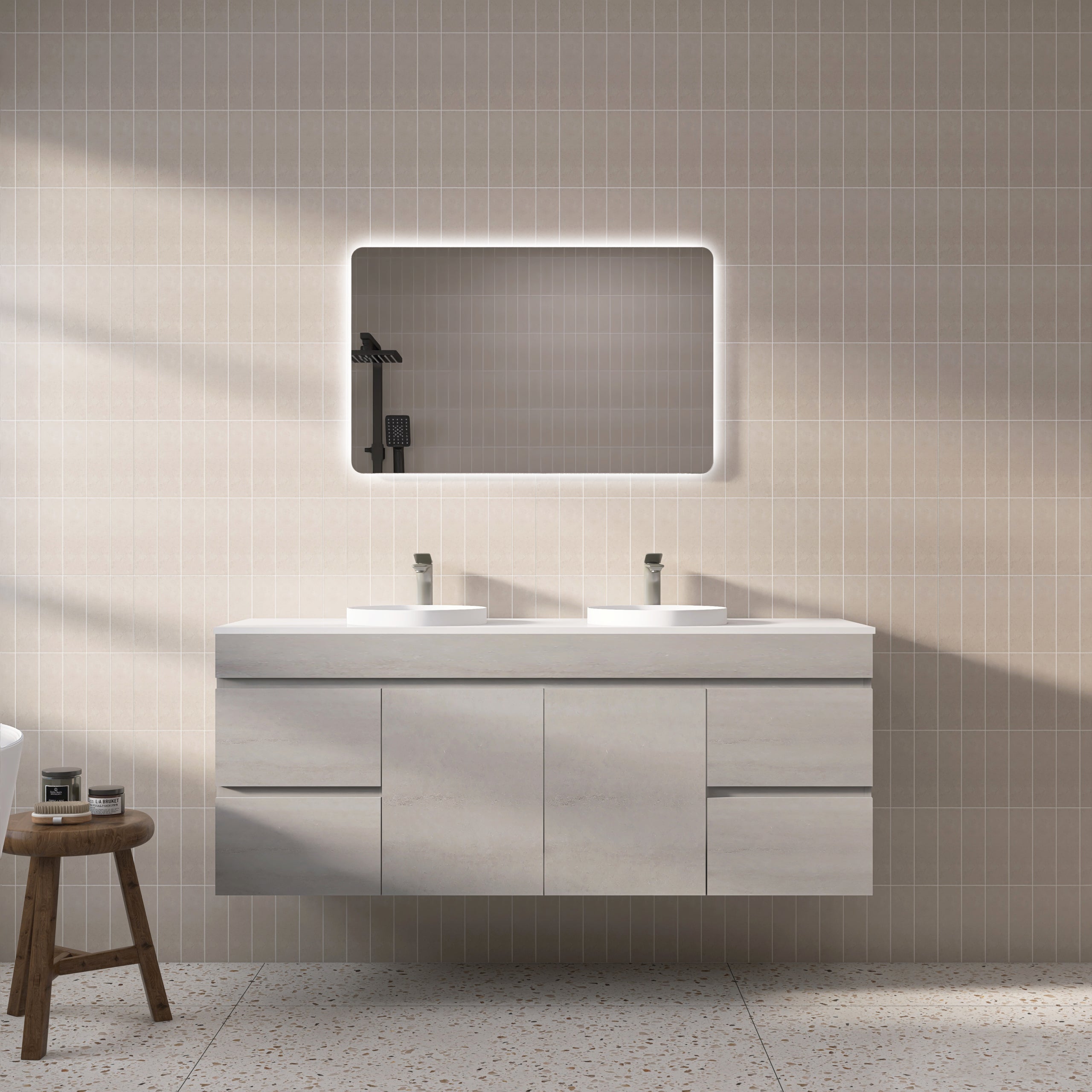 Get the Contemporary NOVA Plywood Wall - Hung Vanity in 1500mm (Single/Double Bowl) Now!