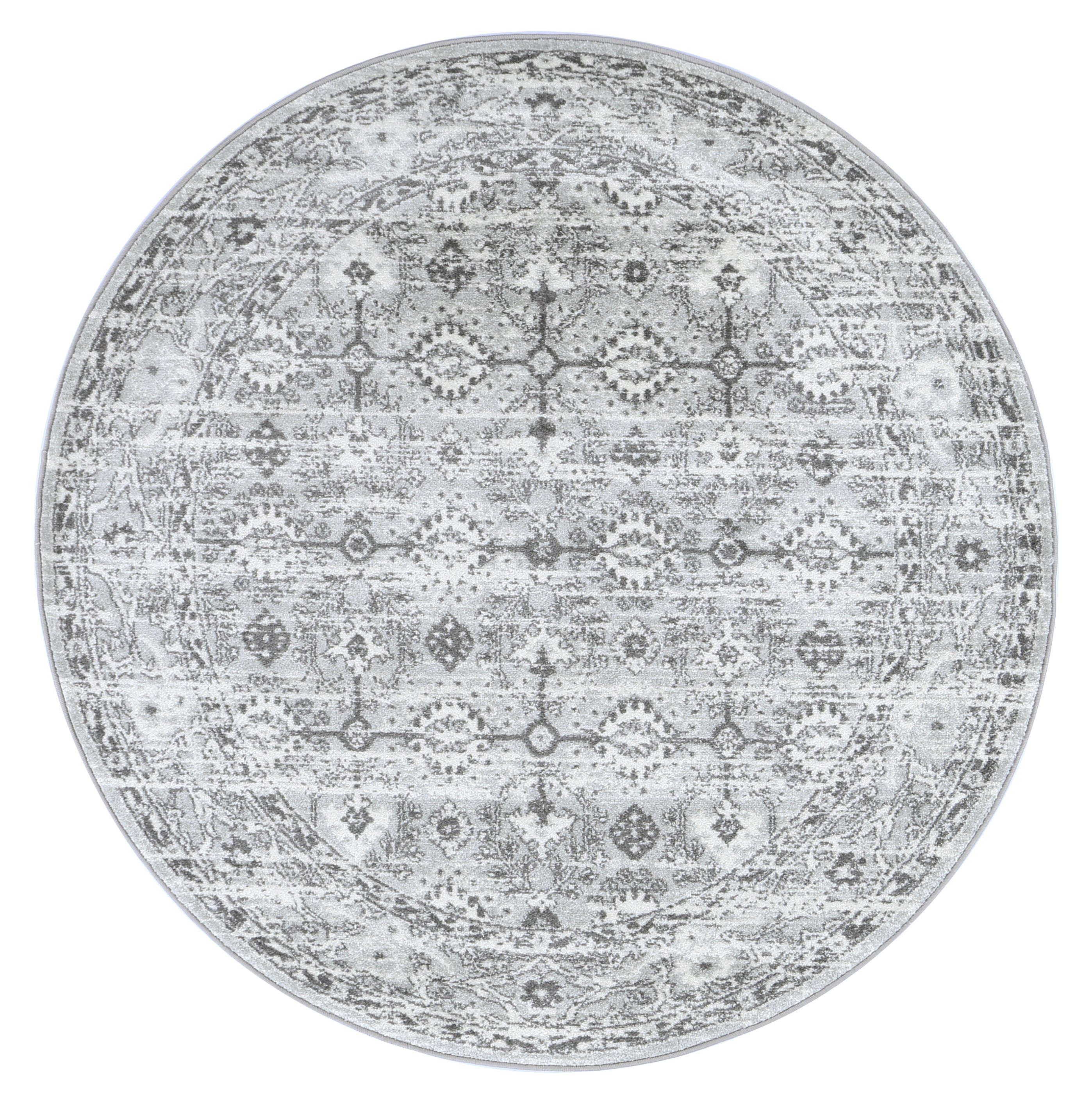 Stylish Grey and White Ancient-Style Ligures Rug for Modern Spaces