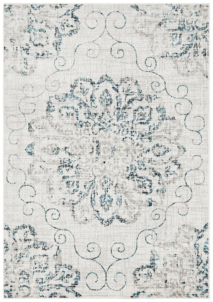 Blue Grey Giselle Transitional Power-Loomed Rug for Modern Living