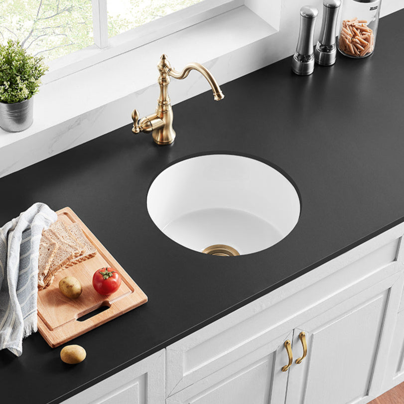 Hot Deal! Camden Gloss White Fireclay Undermount Kitchen Sink 470x228mm