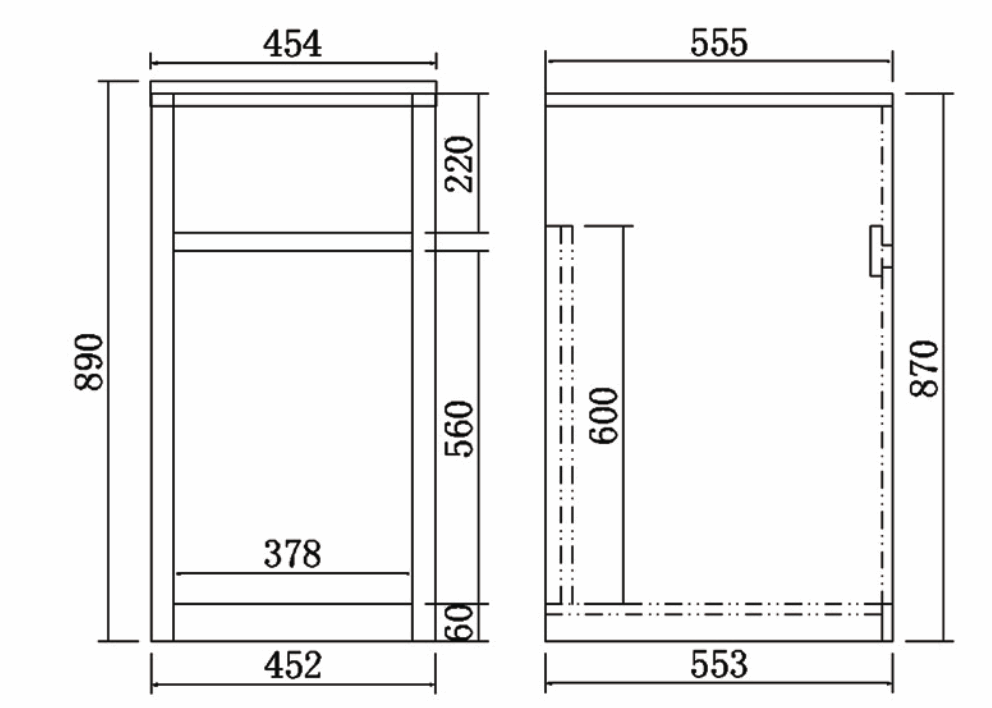 Exclusive Offer! 35L Stainless Laundry Tub with PVC Cabinet in Matte White/Black (454x555x890mm)