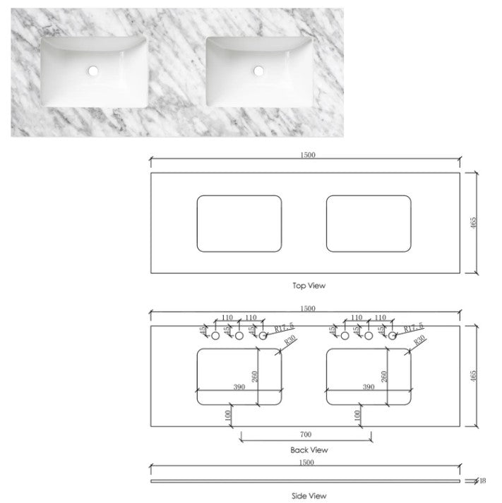 Hot Deal! HAMPTON Mark II 1500mm Wall - Hung Bathroom Vanity in Matte White