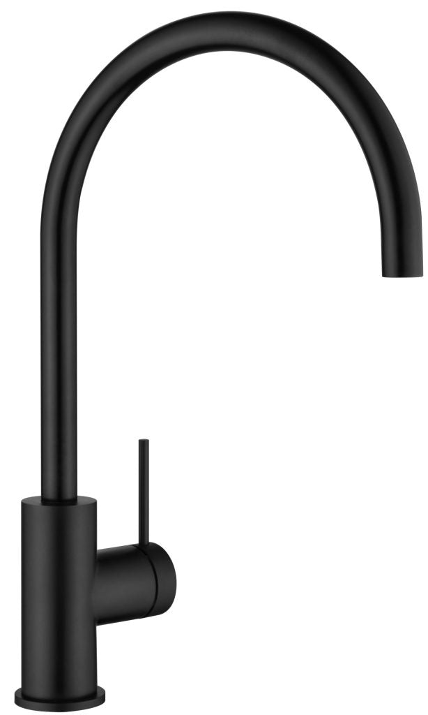 Black Mica Gooseneck Kitchen Sink Mixer with Modern Design
