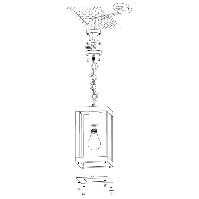 Hot Sale! ALAMONTE 1 Steel Black Pendant Light for Exterior Use