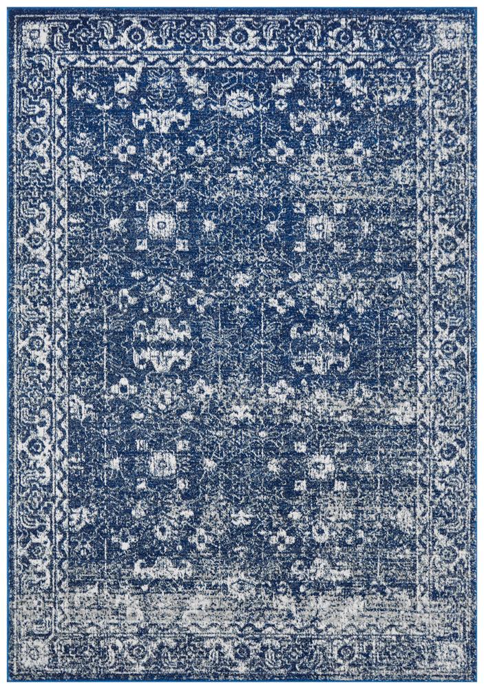 Hot Deal! Evoke Oasis Navy Transitional Rug
