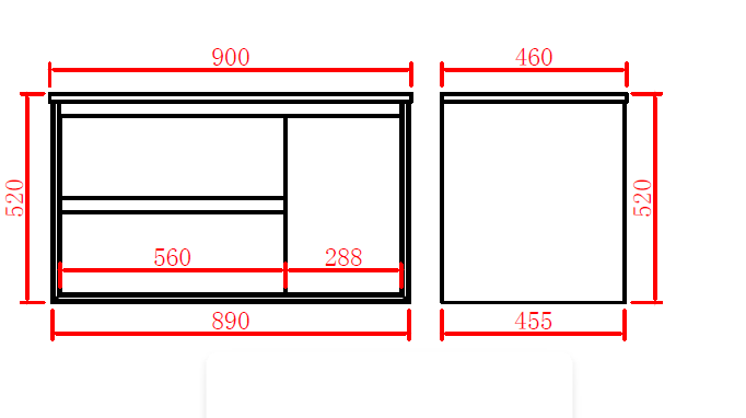 PETRA 900mm Wall - Hung PVC Vanity: Stylish Bathroom Upgrade