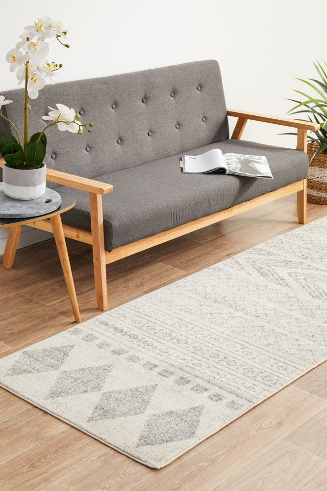 Hot! Mirage Adani Grey Runner Rug with Modern Tribal Design
