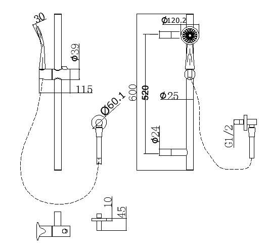 Hot Sale! Pentro Chrome Round Handheld Shower Rail Set for Bathroom Upgrade
