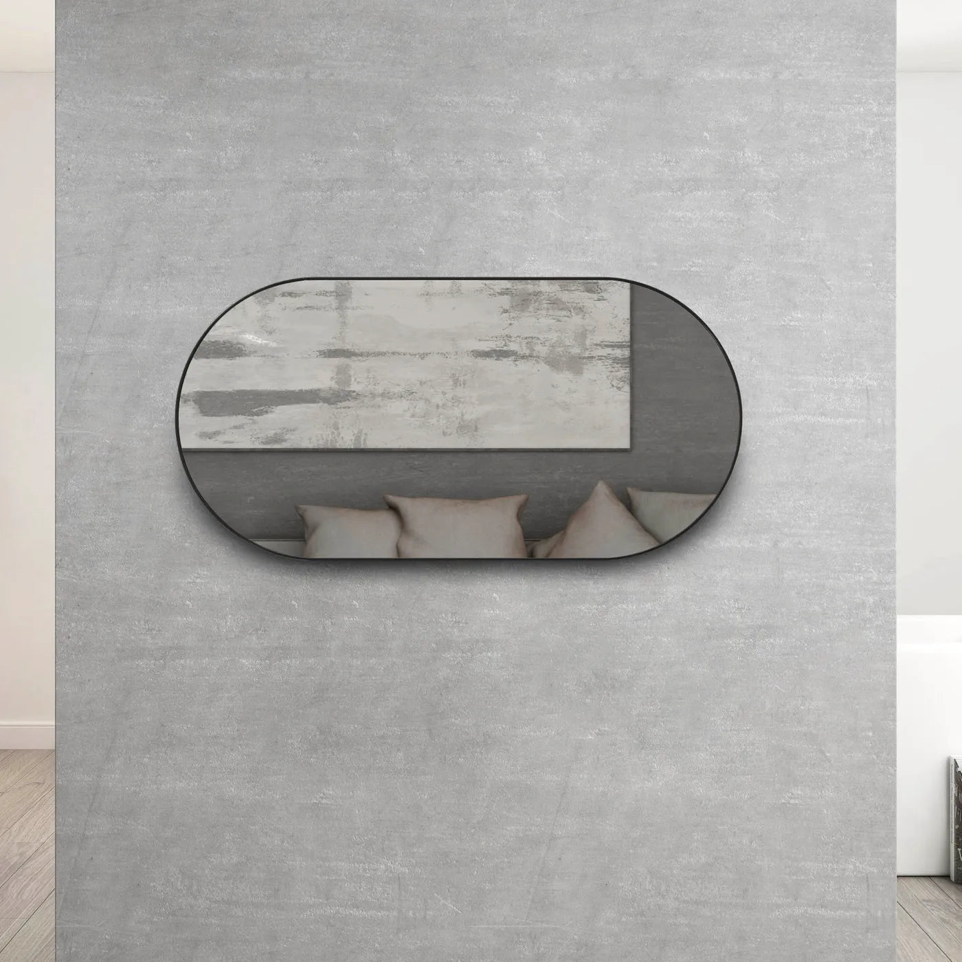 Hot Sale! NOOSA Matte Black Oval Framed Mirror - 1200/900mm