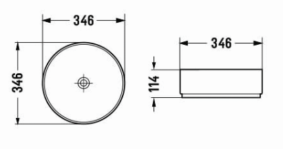 Hot Sale! Round POSEIDON Matte Black Ceramic Above Counter Basin (346x346x114)