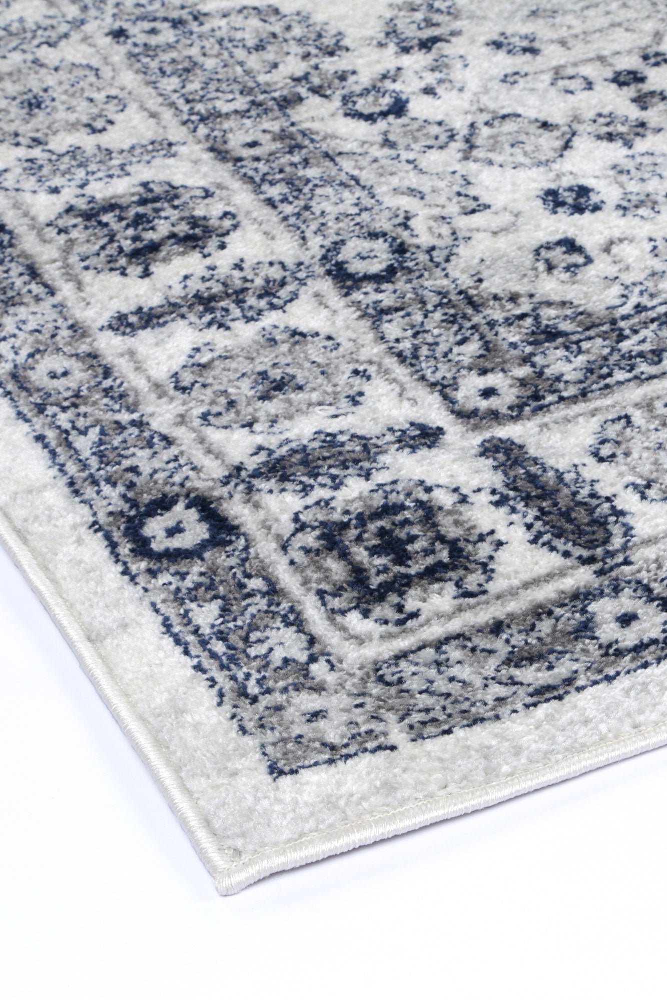 Exclusive Offer! Navy Cream Traditional Style Ligures Area Rug for Your Home