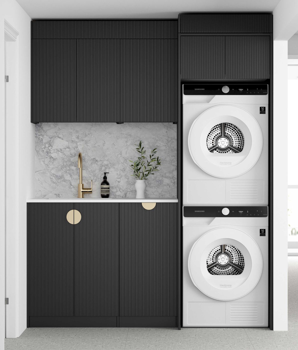 Hot Deal! Marlo Black Laundry Set (Style C) 1715x600x2100