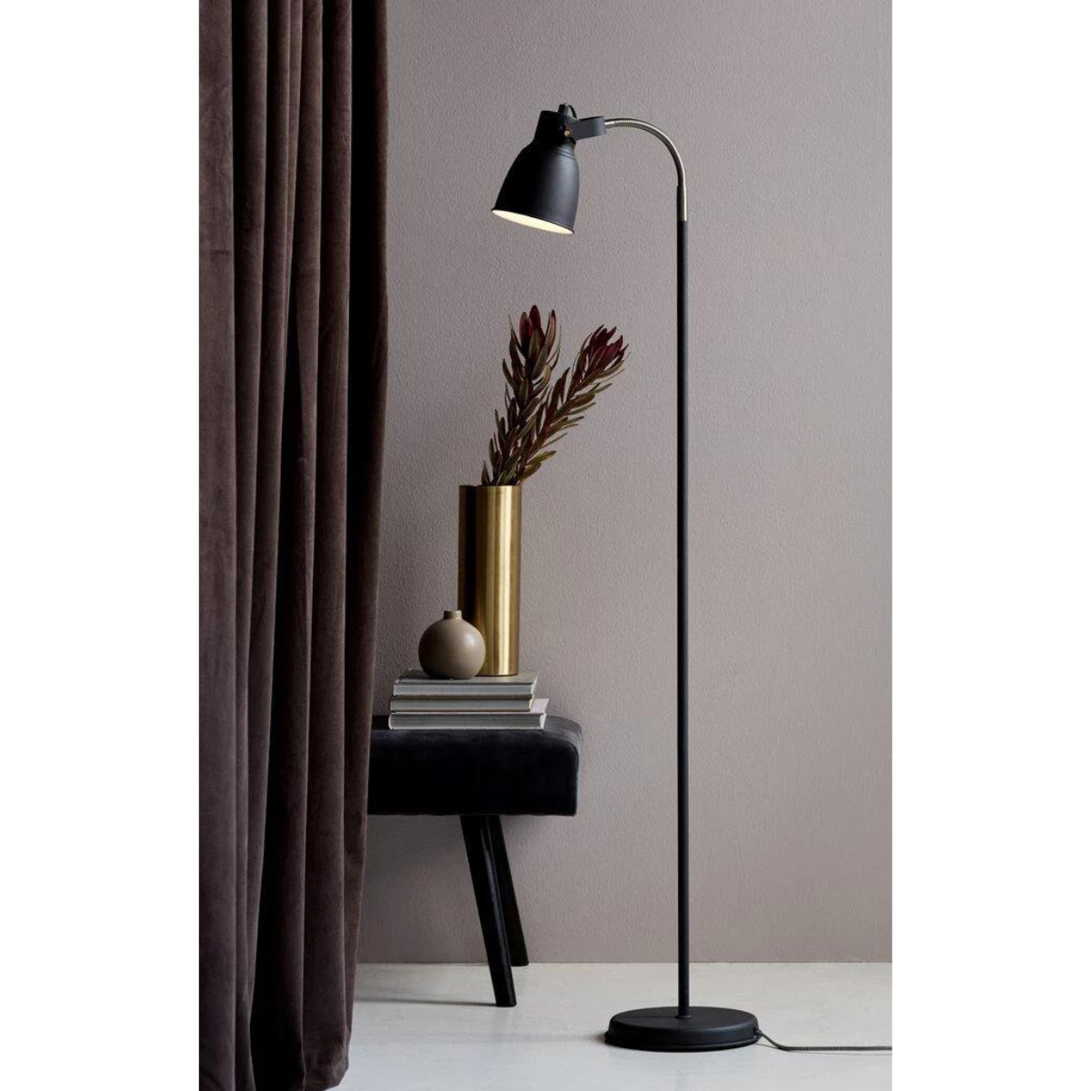 Adrian Industrial Floor Lamp in Anthracite Grey - Great Value for Your Space