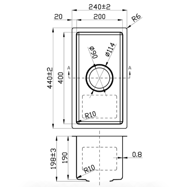 Hot Deal: New Chrome Cora 240x440x200mm Above/Undermount Sink