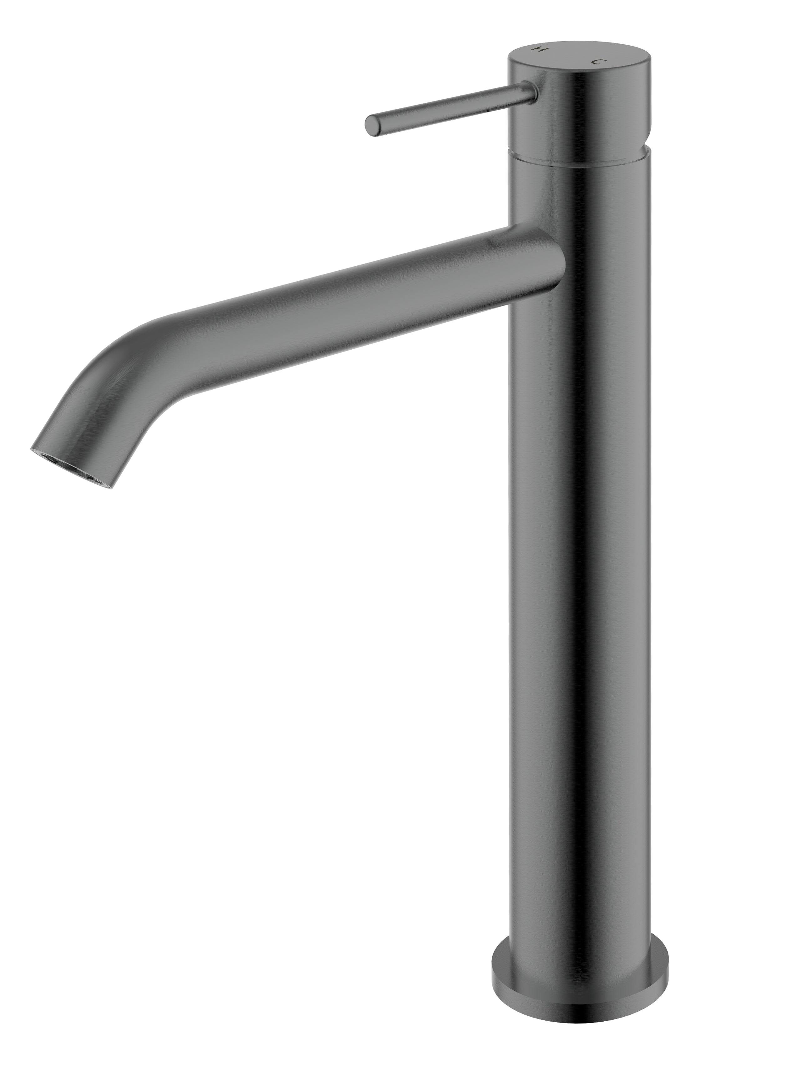 Brushed Gun Metal Finish Hali High Rise Basin Mixer