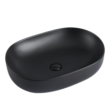 Hot Deal! Poseidon Rectangle Matte Black Ceramic Basin (490x350x135)