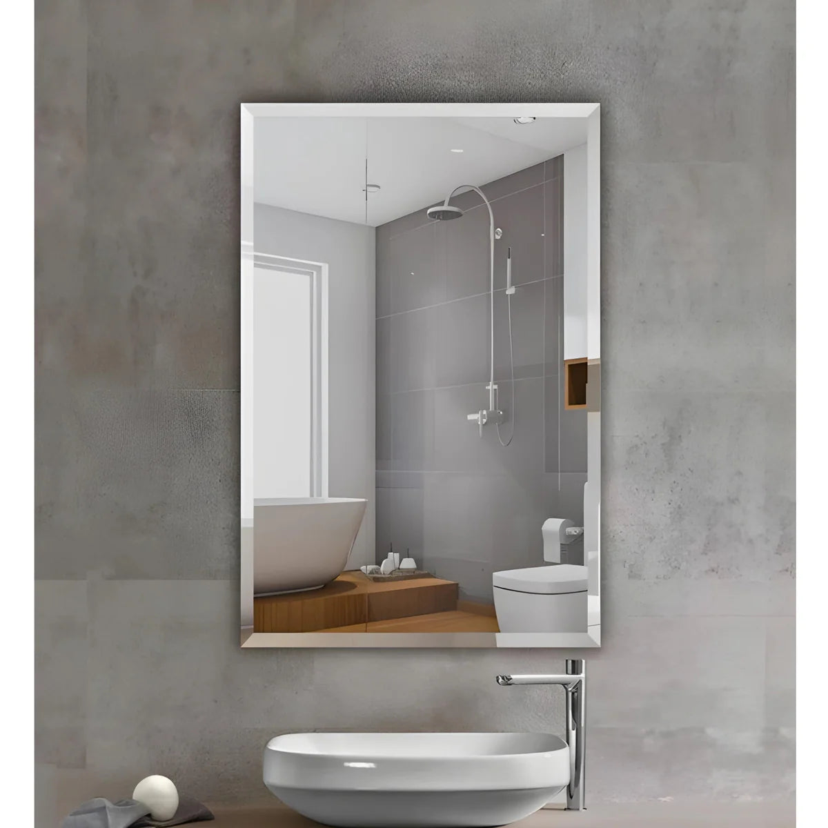 All Sizes ABS Frameless Rectangle Mirror with Beveled Edges