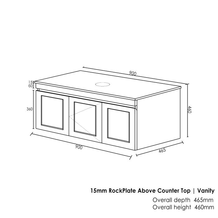 HAMPTON Mark II 900mm Matte White Wall-Hung Bathroom Vanity with Ample Storage