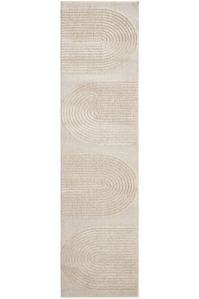 Beige Modern Lotus Abbey Power - Loomed Polypropylene Rug