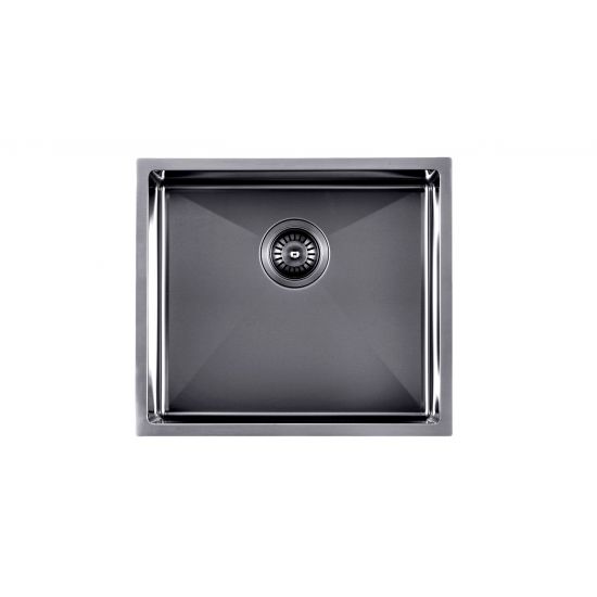 1.2mm Thick Gun Metal Grey Kitchen Sink Set - 490x440x230mm