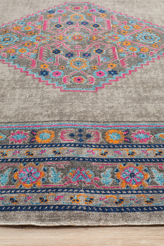 Diamond Grey Vintage - Inspired Eternal Whisper Power - Loomed Rug