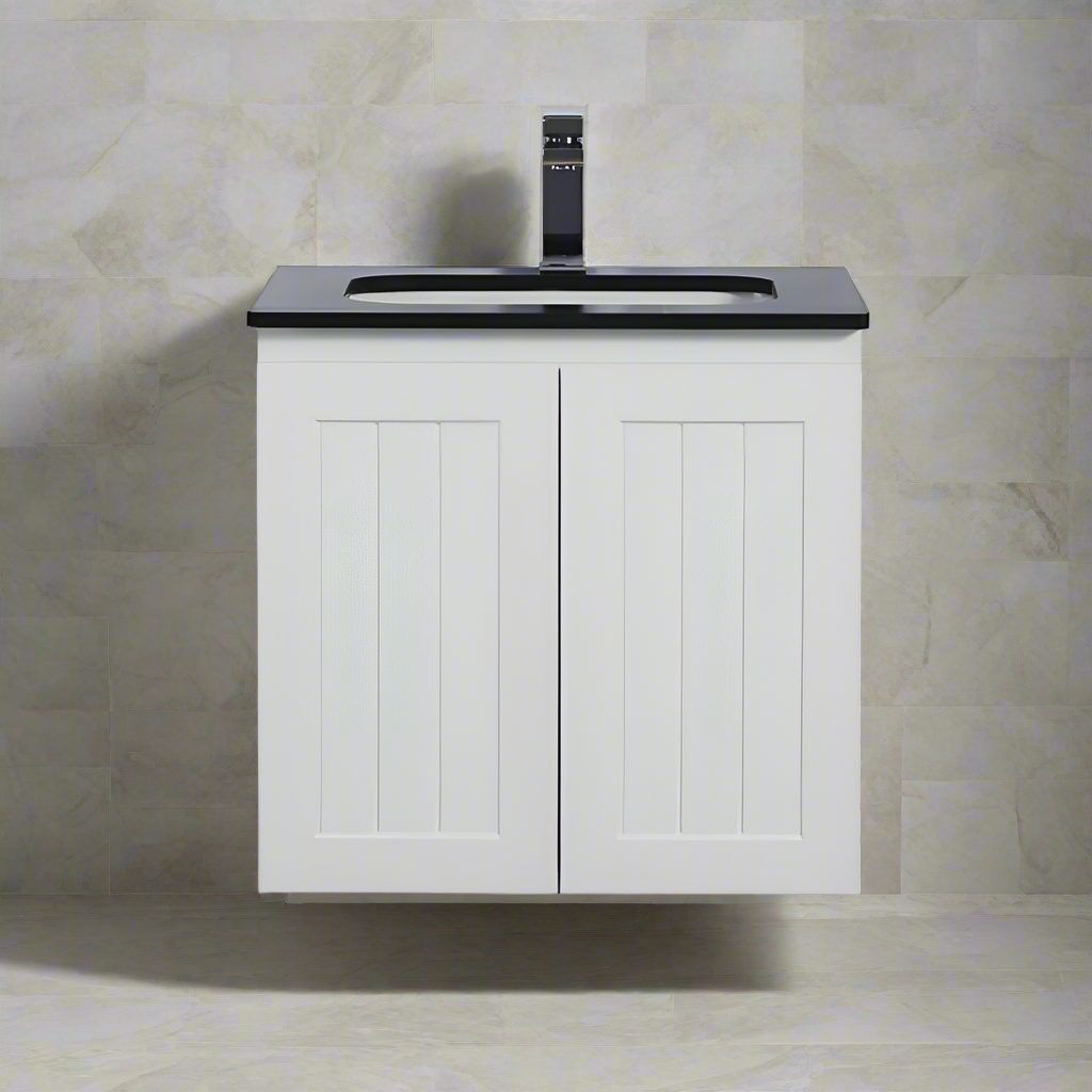 Hot Deal! ACACIA Shaker 600mm Matte White PVC Wall-Hung Vanity