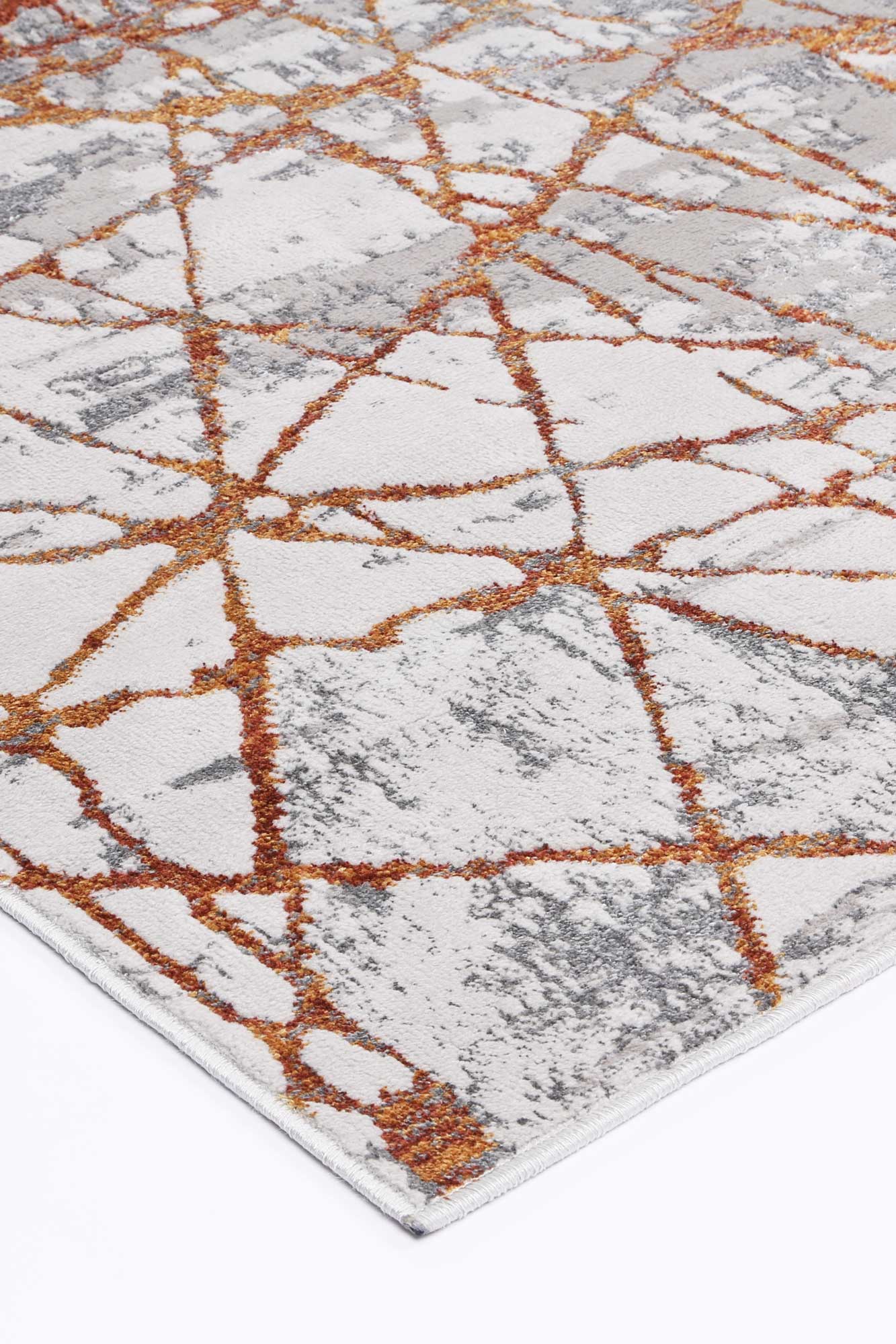 Exclusive Malo James Geometric Rug in Grey and Orange - A Stylish Home Decor