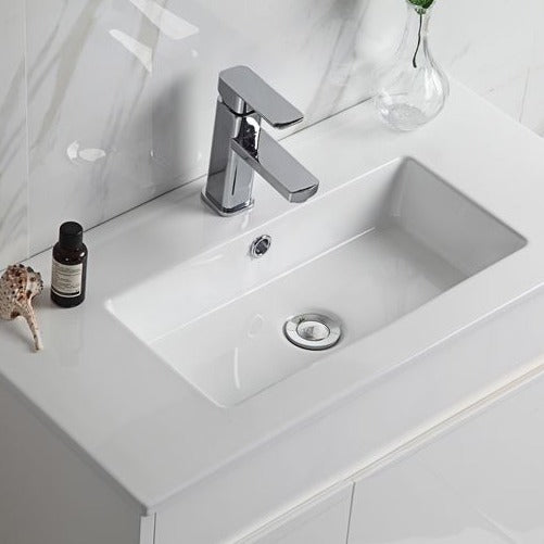 MAYA Free-Standing Slim Vanity in Glossy White, 750/900 Sizes