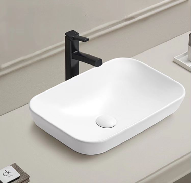 Hot Deal! POSEIDON Matte White Rectangle Ceramic Basin (515x340x155mm)