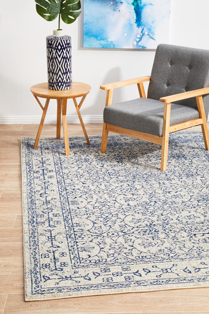 Transitional Evoke Whisper Off - White Rug with Stain - Resistant Polypropylene