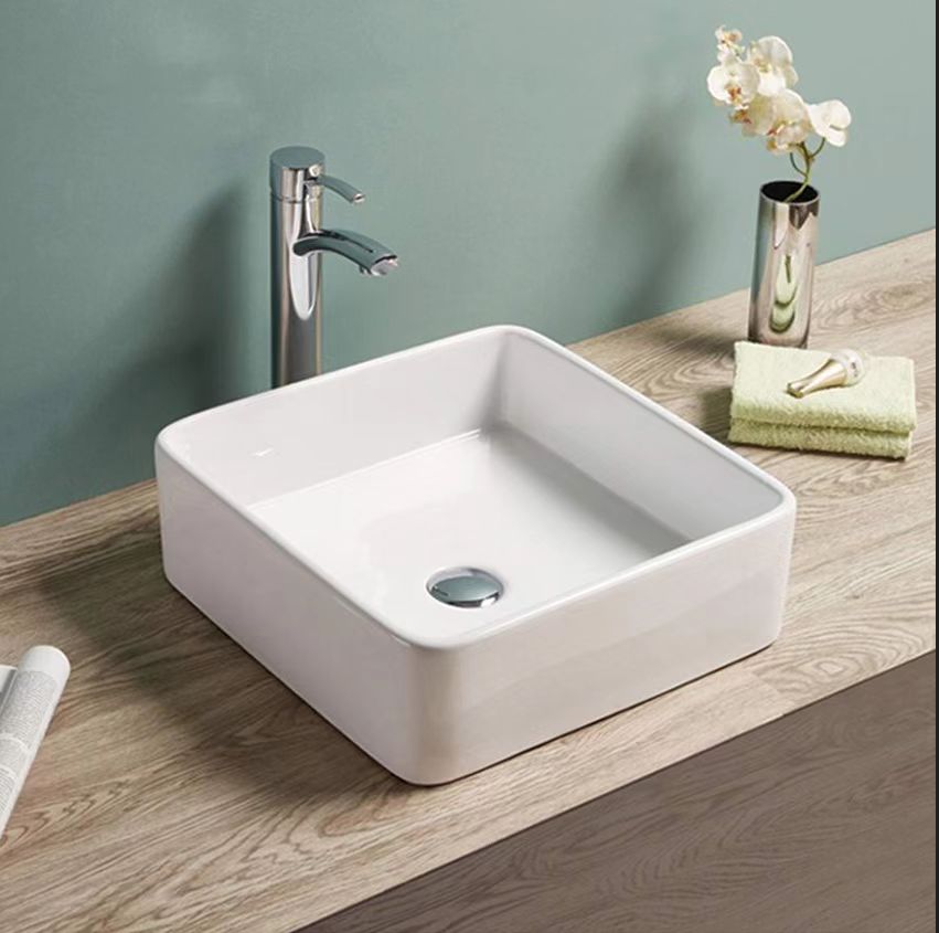 Hot Deal: POSEIDON Square Matte White Ceramic Basin (360x130mm)