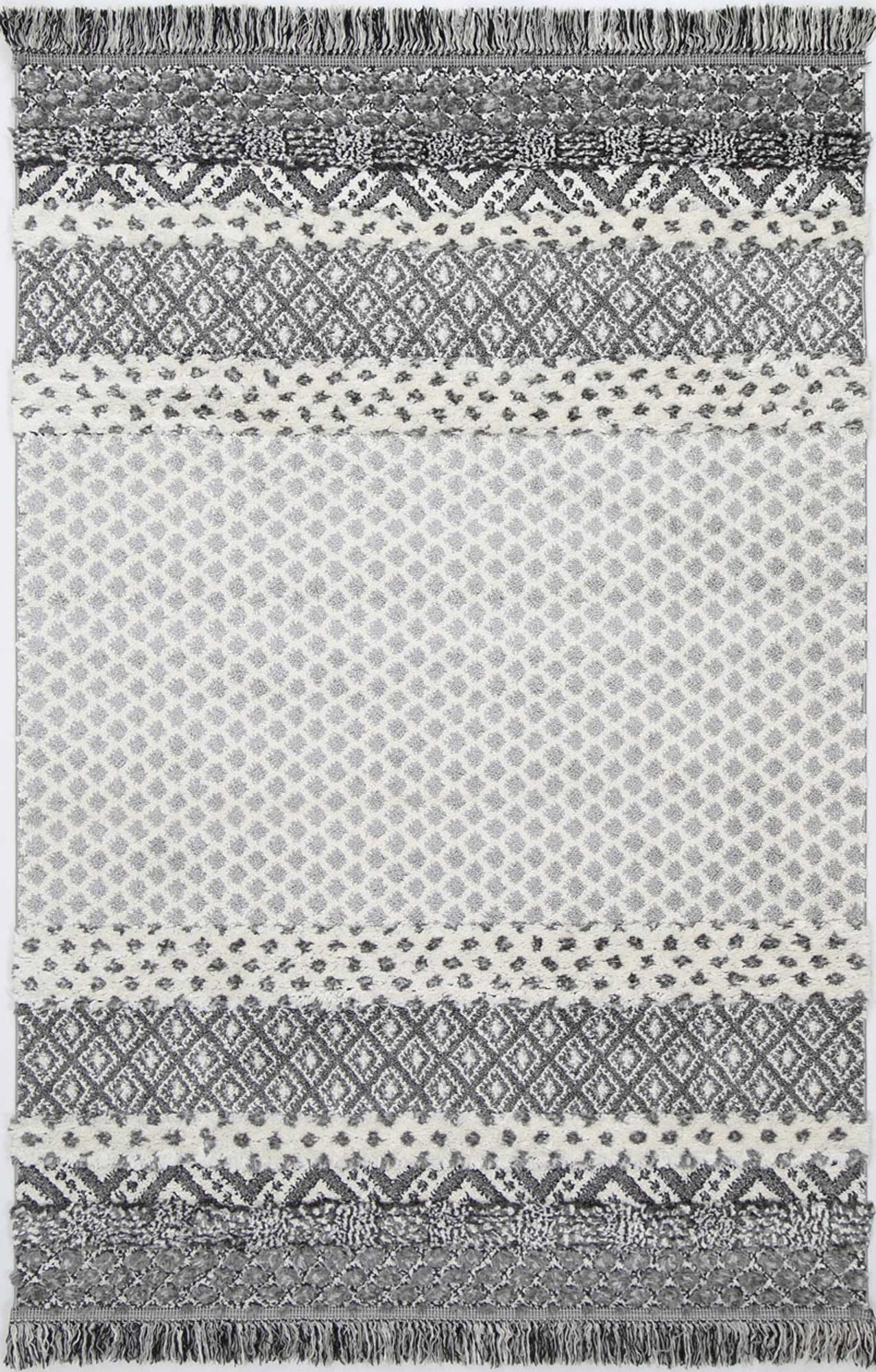 Hot Sale! Contemporary Mono Tribal Edge Anthracite Moroccan Inspired Rug for Home Decor