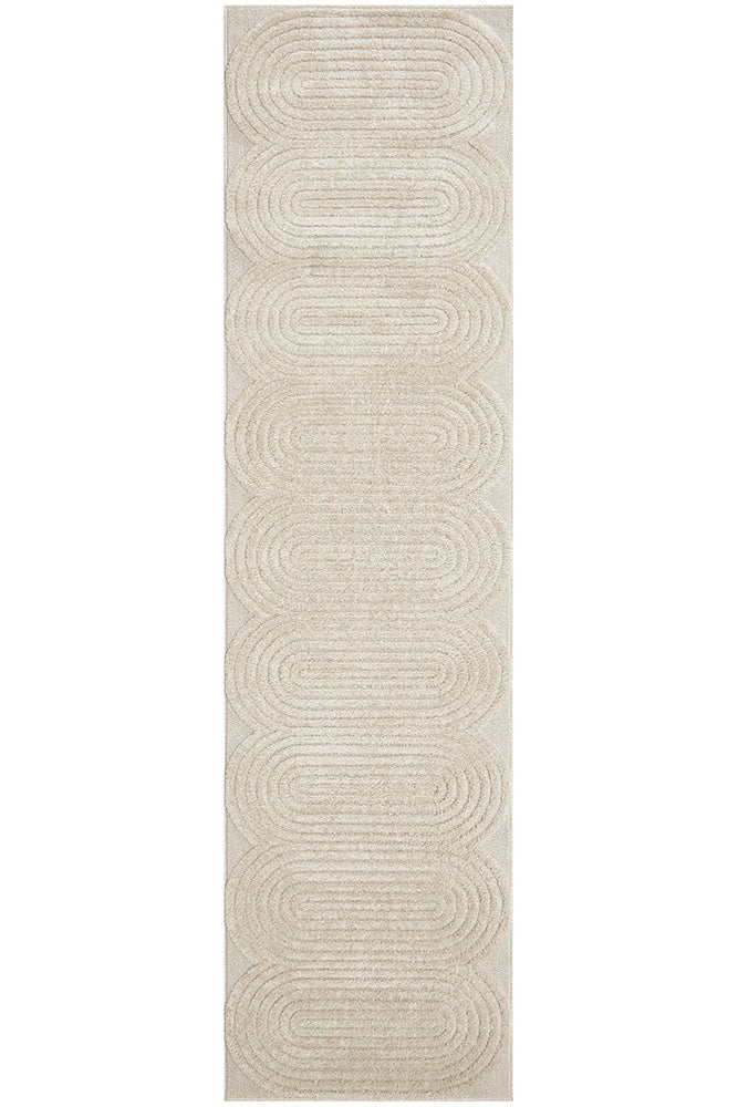 Elegant Mid - Century Inspired Carl Lotus Beige Rug in Three Color Options