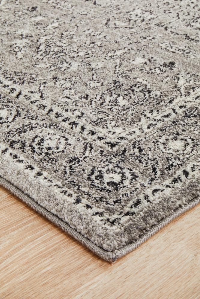 Hot Deal! Evoke Stone Grey Transitional Runner Rug