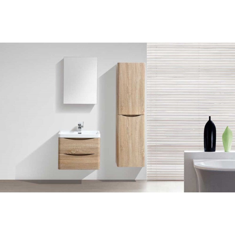 Stylish ANCONA Tall Boy Cabinet in White Oak Finish