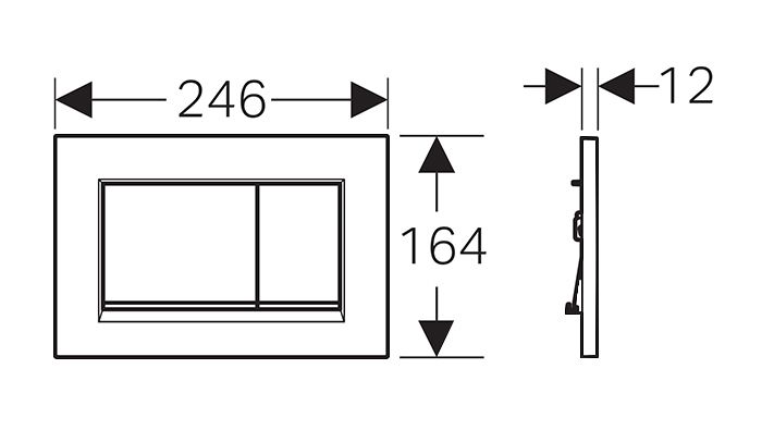 White Matte Square Push Plate with Chrome Trim for Geberit Sigma