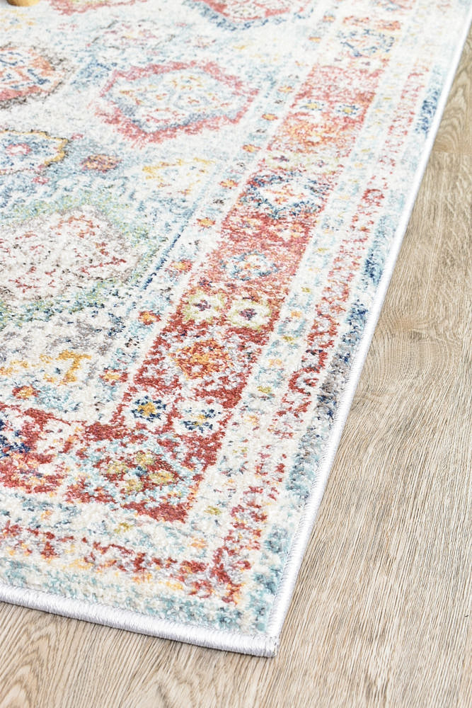 Stylish Grey Tile Runner Rug from Morocco Collection